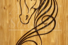 Kovaný kůň – ručně kovaná kovová plastika na zeď